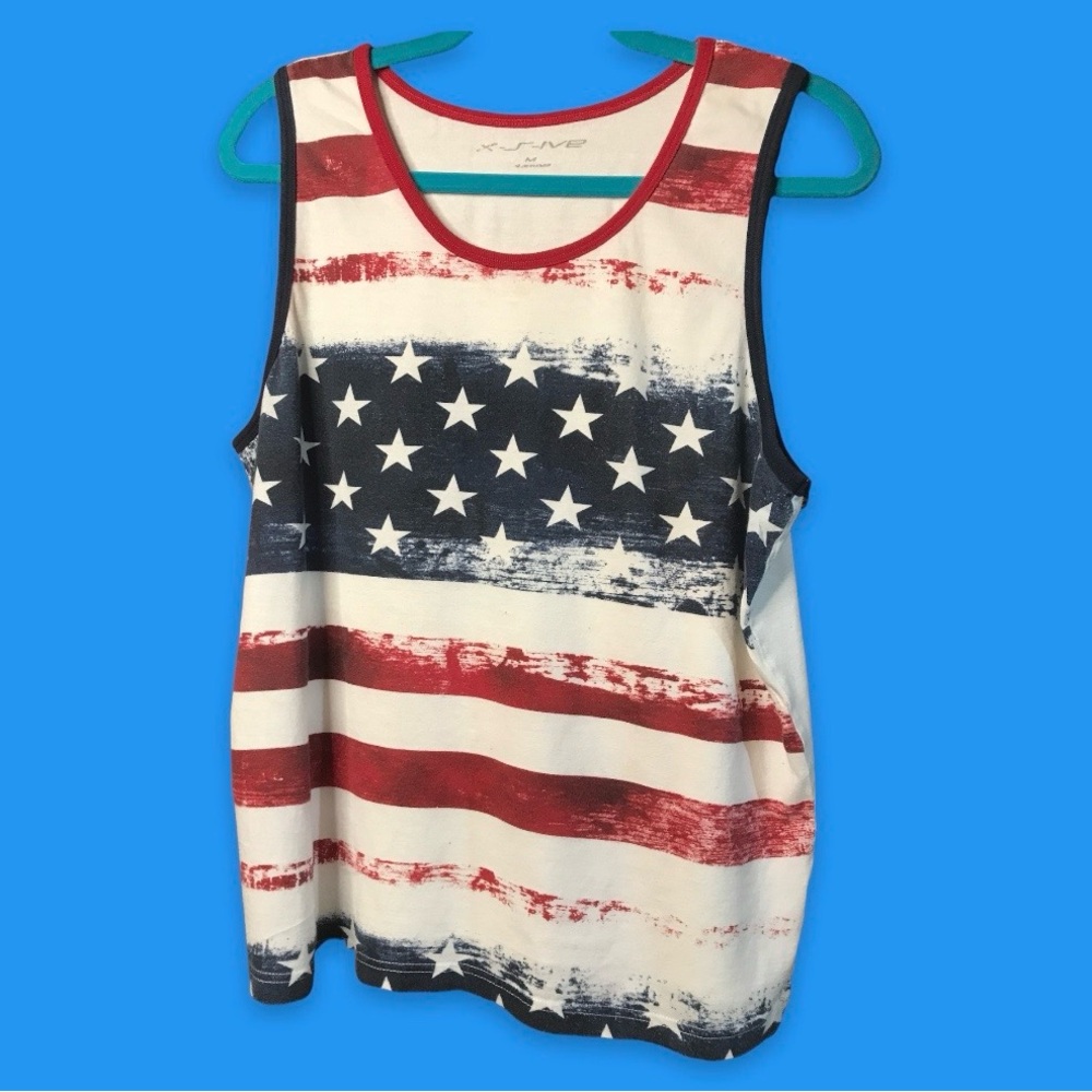 X-S-IVE American flag tank top size medium